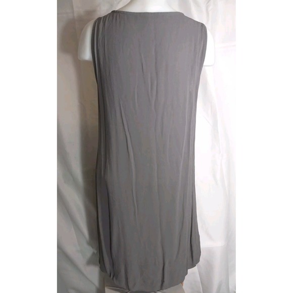 Zara Basics Women Grey Bubble Hem Decorative Scoop Neck Dress Size‎ M - Picture 6 of 9